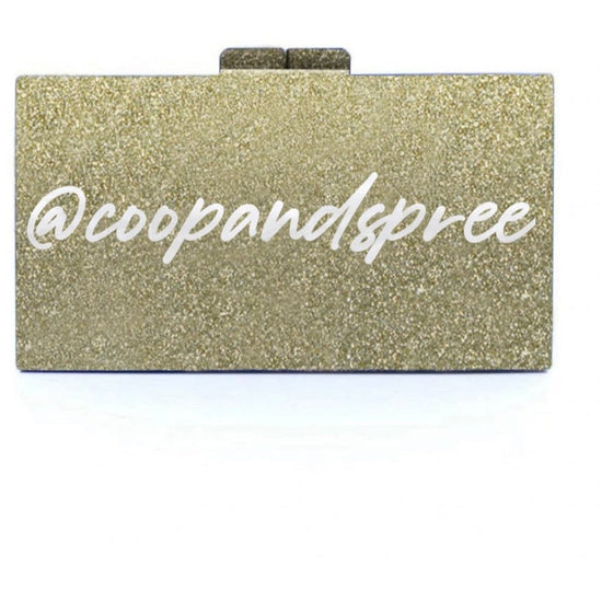 Load image into Gallery viewer, Rae of Light Gold Sparkle Custom Acrylic Clutch
