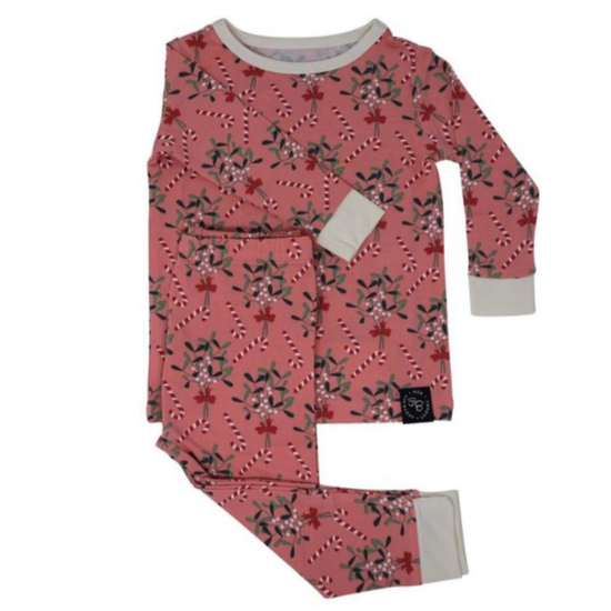 Sweet Bamboo Mistletoe Pink LS Toddler PJs