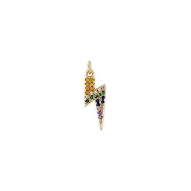 Alexa Leigh Crystal Huggie Hoop Earrings with Crystal Rainbow Bolt Charms