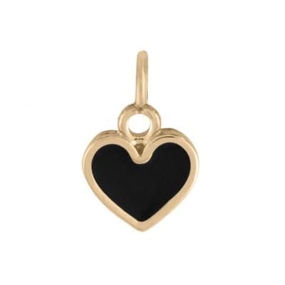 Alexa Leigh Crystal Huggie Hoop Earrings with Black Heart Charms
