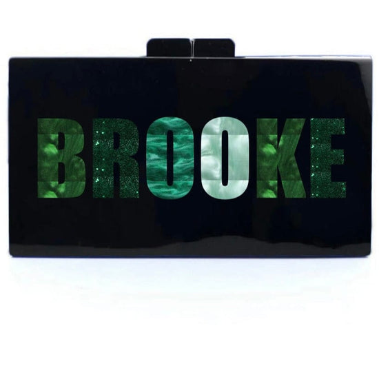 Rae of Light Black Custom Multi Colored Acrylic Clutch