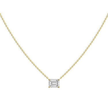 LE Fine Diamond Emerald Baguette YG Necklace