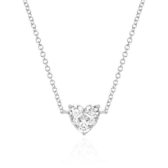 EF Collection Full Cut Diamond Heart Choker Necklace