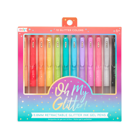 ooly Oh My Glitter! Retractable Glitter Gel Pens (Set of 12)