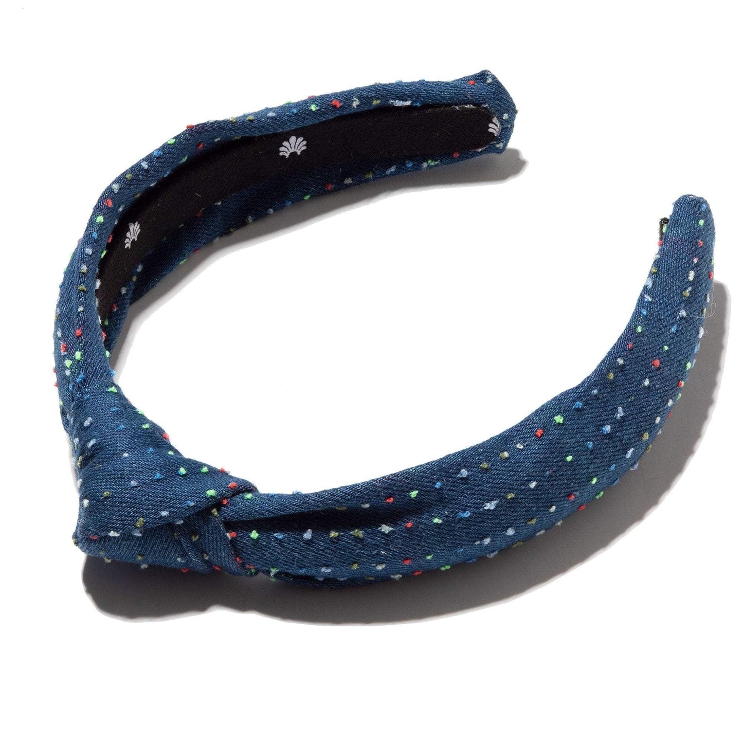 Lele Sadoughi Rainbow Dark Denim Knotted Headband