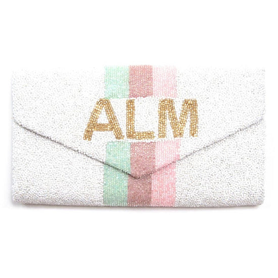 Load image into Gallery viewer, Tiana Custom Beaded White Clutch
