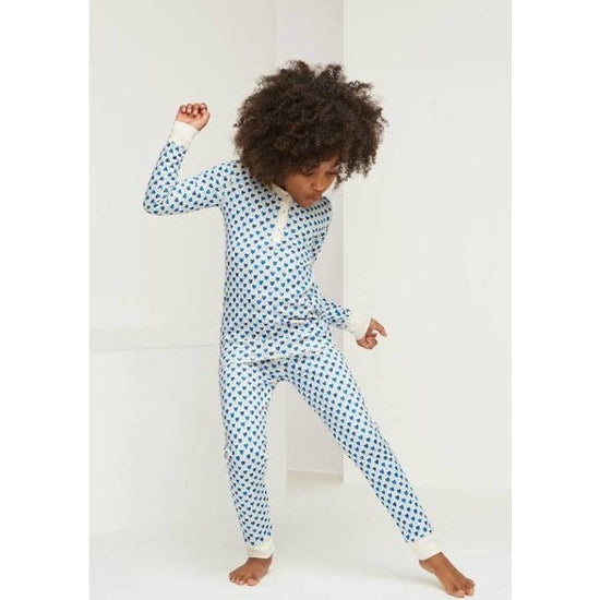 Load image into Gallery viewer, Roller Rabbit Cobalt Quilted Hearts Toddler Pajama Set
