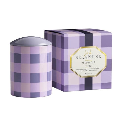 Load image into Gallery viewer, L’or de Seraphine Valensole Medium Purple Check Candle

