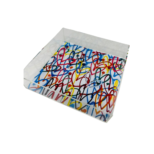 Load image into Gallery viewer, Resinate by KS Graffiti Hearts Acrylic Tray
