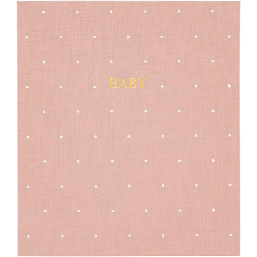 The Baby Book in Rose Linen Scatter Dots