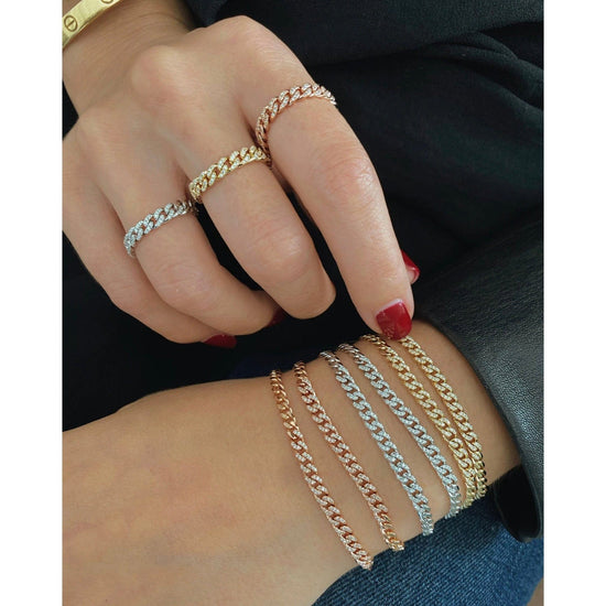 EF Collection Diamond Mini Curb Chain Bracelet