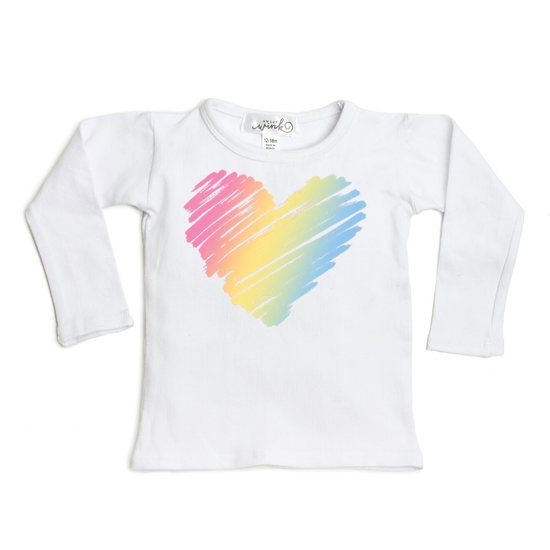 Sweet Wink Scribble Rainbow Heart Shirt