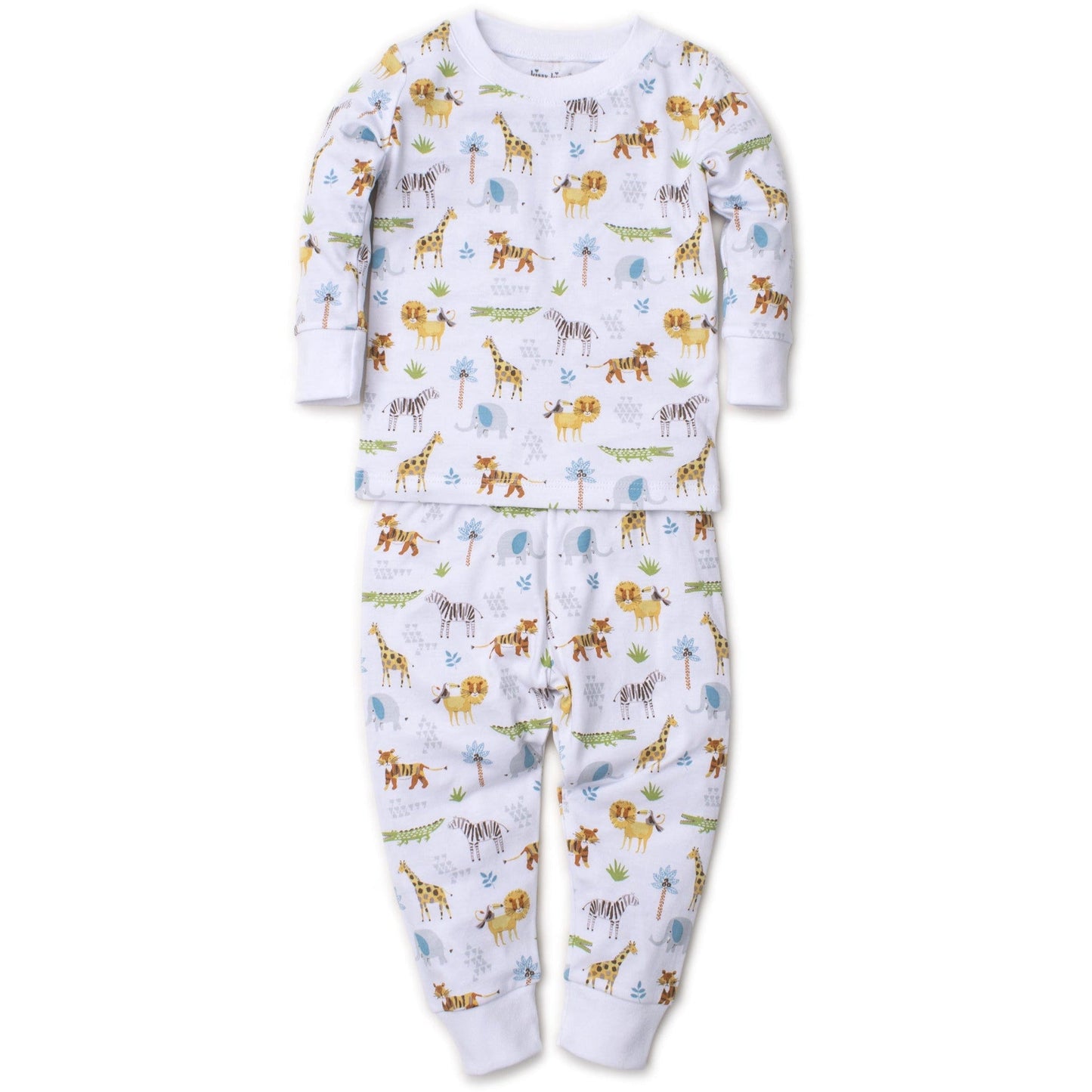 Load image into Gallery viewer, kissy kissy Jungle Junket White Toddler Pajama Set
