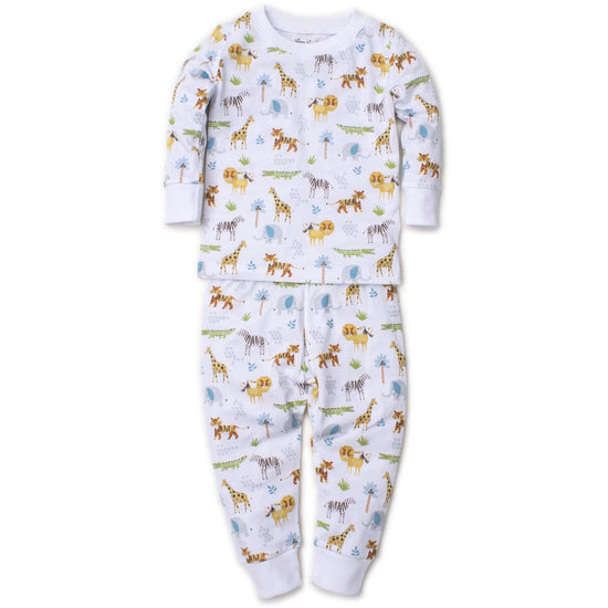 Load image into Gallery viewer, kissy kissy Jungle Junket White Toddler Pajama Set
