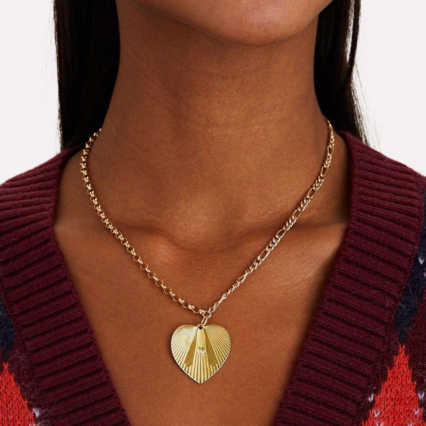 Load image into Gallery viewer, ela rae Jumbo Mismatch Heart Necklace
