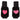 Jocelyn Intarsia Faux Fur Black/Pink Mittens