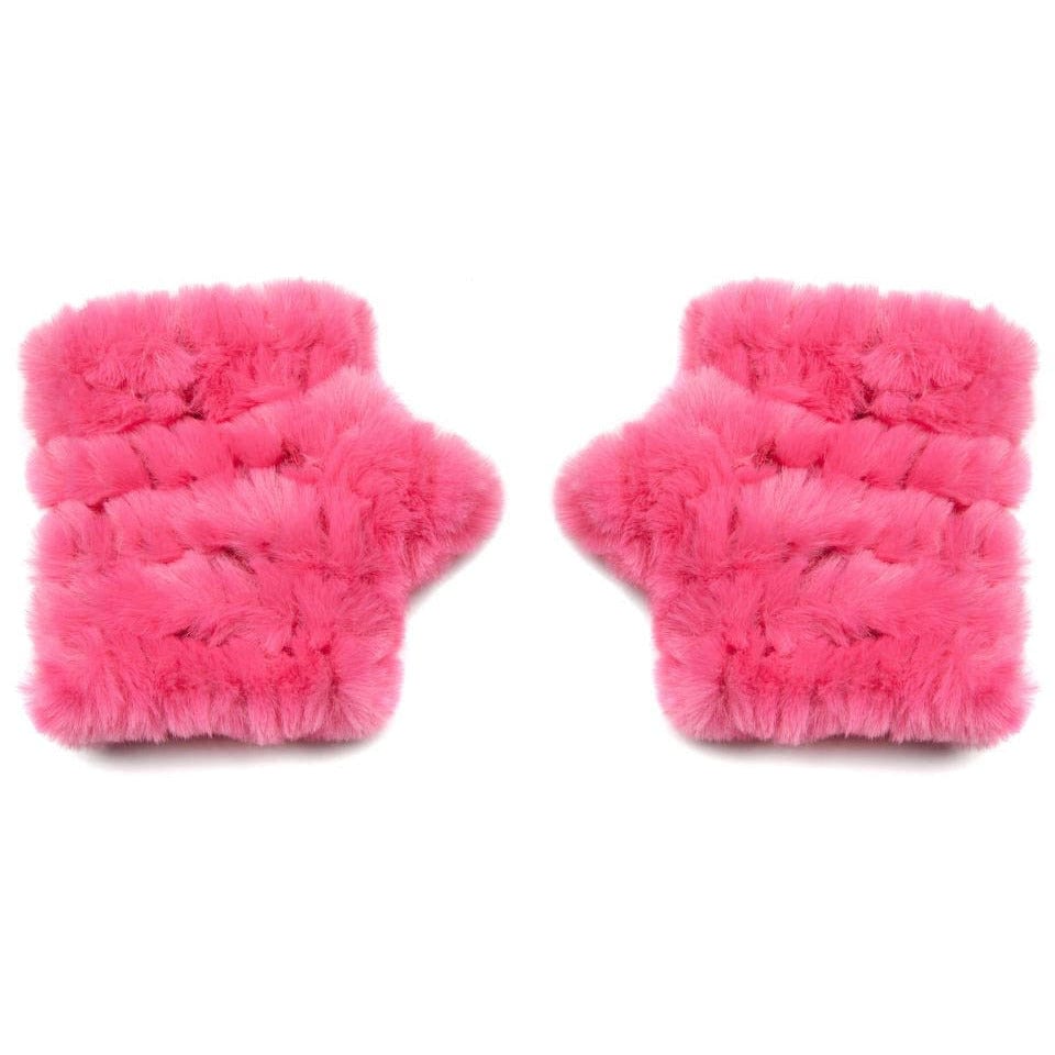 Jocelyn Classic Mandy Hot Pink Faux Fur Mittens