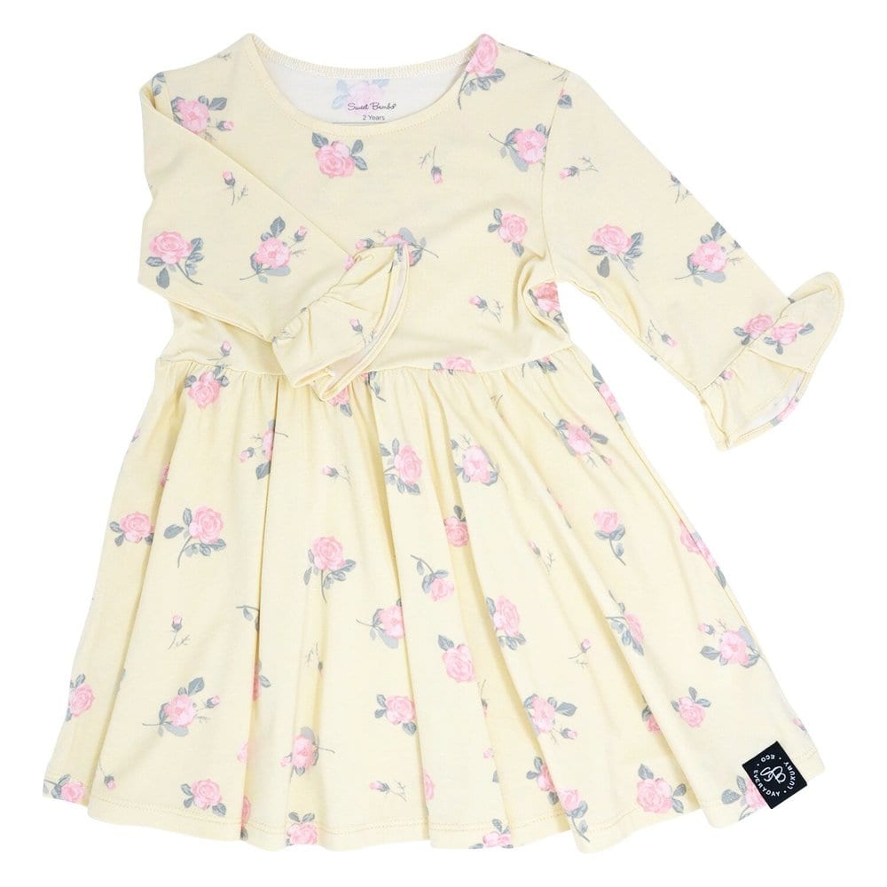 Load image into Gallery viewer, Sweet Bamboo Southern Sweetheart Yellow Roses Dress
